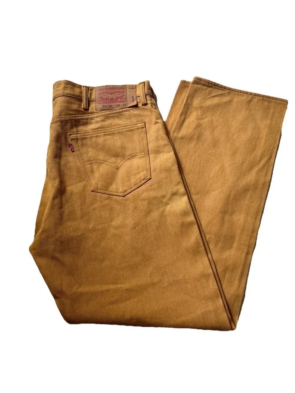 Levi’s Strauss Mustard Yellow 501 XX  Size 38 X 32 Jeans Straight Button Front